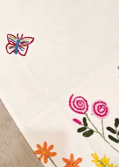 Tulip Hand Embroidered Bed Cover